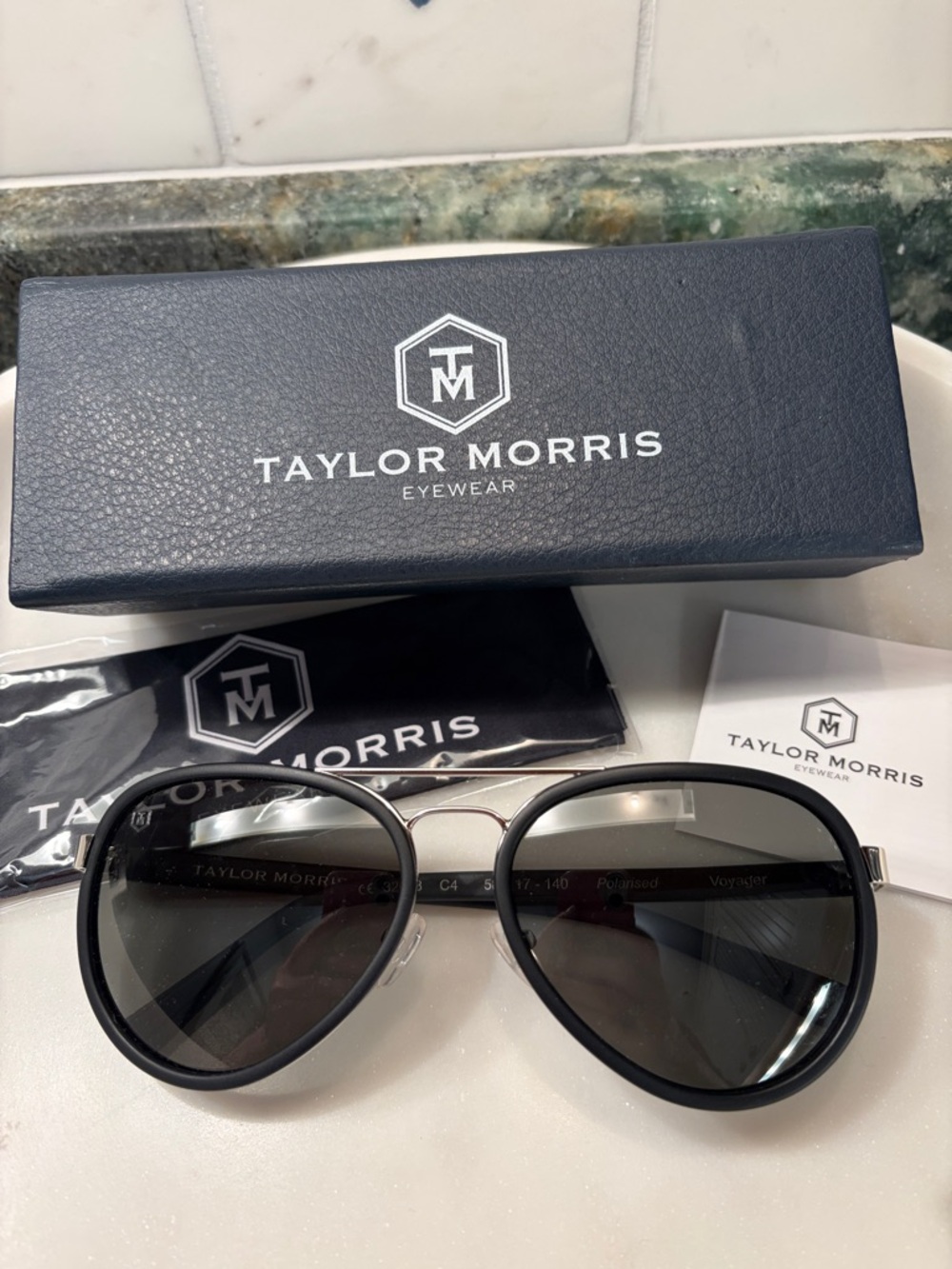 Women’s Taylor Morris Black Aviator Sunglasses